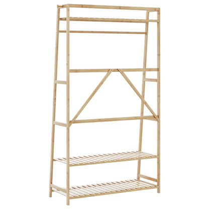 Clothes Rack with Shelves 110x40x180 cm Bamboo