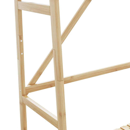 Clothes Rack with Shelves 110x40x180 cm Bamboo