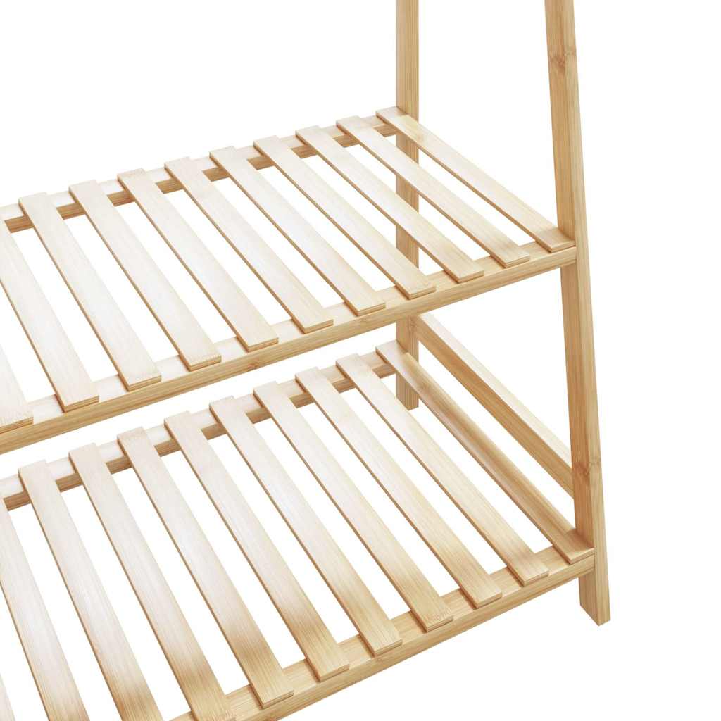 Clothes Rack with Shelves 110x40x180 cm Bamboo