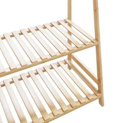 Clothes Rack with Shelves 110x40x180 cm Bamboo