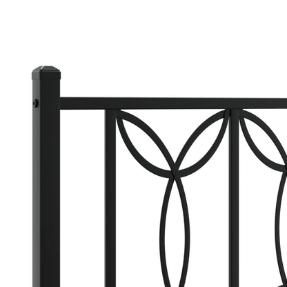 Metal Bed Frame without Mattress with Footboard Black 90x200cm