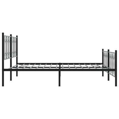 Metal Bed Frame without Mattress with Footboard Black 180x200cm