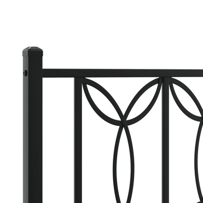 Metal Bed Frame without Mattress with Footboard Black 180x200cm