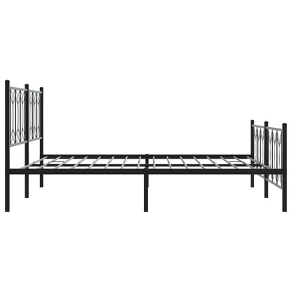 Metal Bed Frame without Mattress with Footboard Black 183x213cm