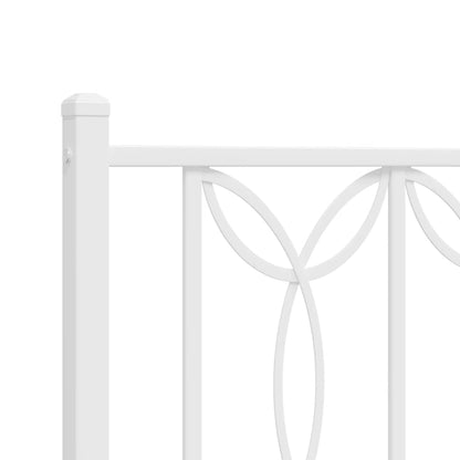 Metal Bed Frame without Mattress with Headboard White 80x200cm