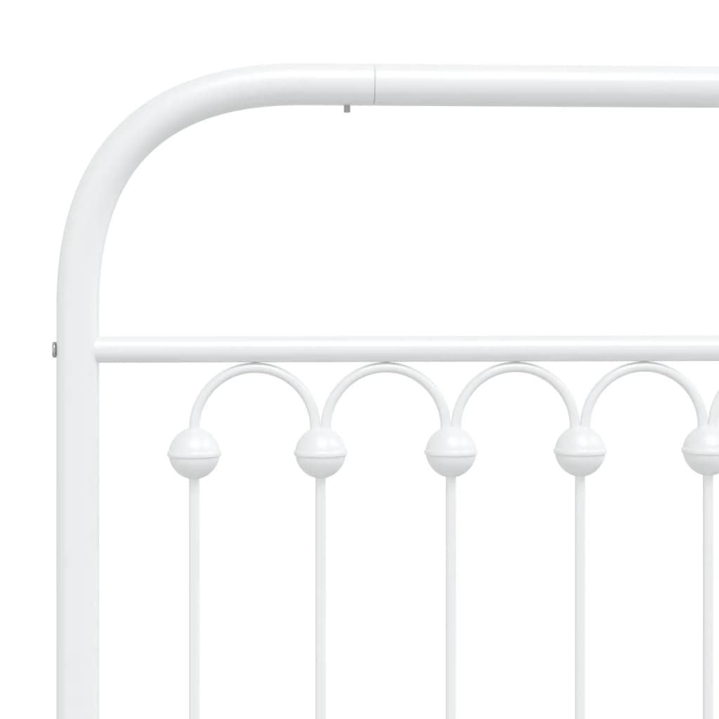 Metal Bed Frame without Mattress with Headboard White 140x200cm