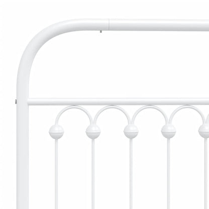 Metal Bed Frame without Mattress with Footboard White 80x200cm