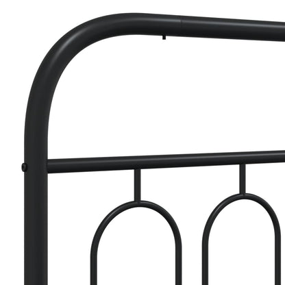 Metal Bed Frame without Mattress with Footboard Black 120x190cm