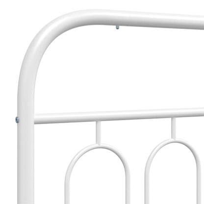 Metal Bed Frame without Mattress with Headboard White 90x190cm