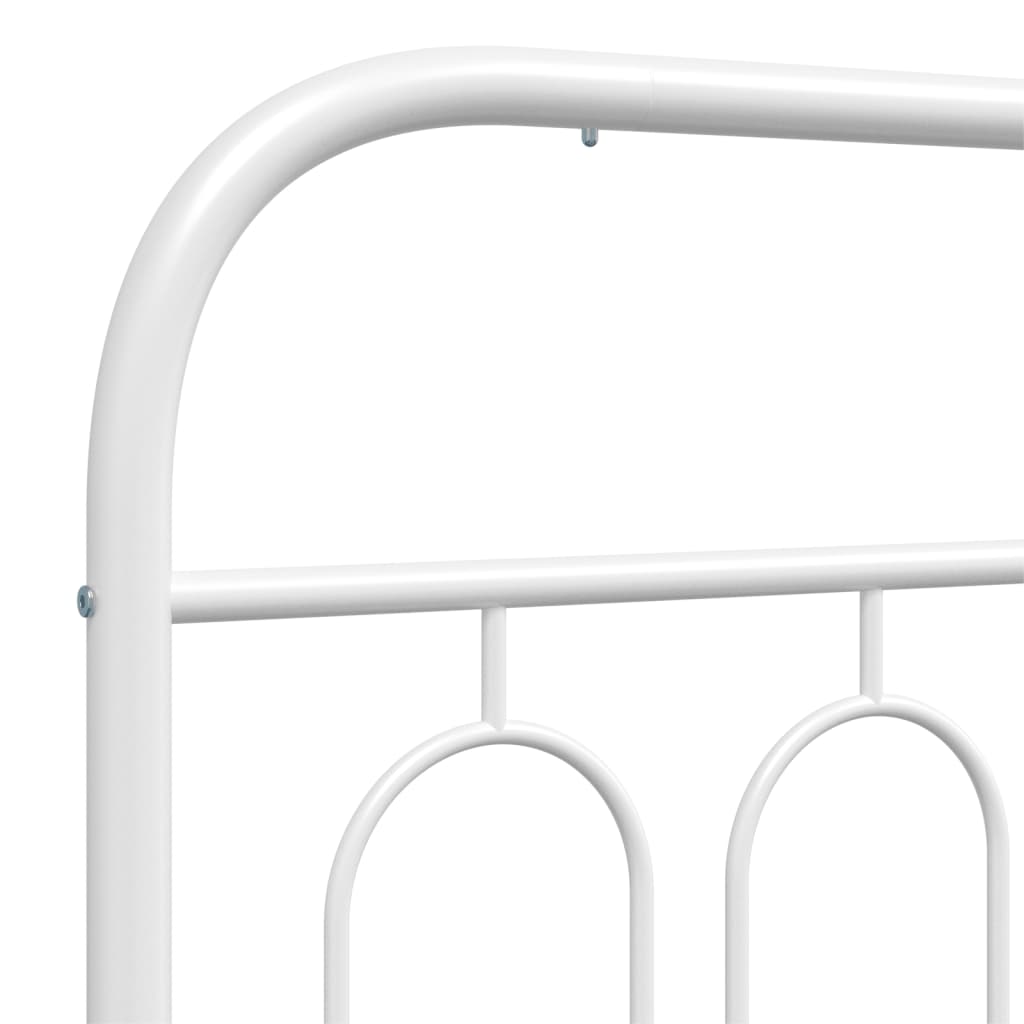 Metal Bed Frame without Mattress with Footboard White 90x190cm