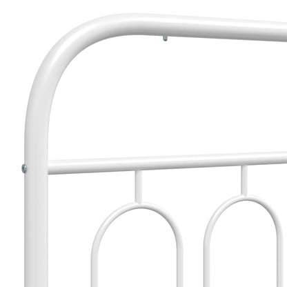 Metal Bed Frame without Mattress with Footboard White 90x190cm