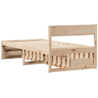Bed Frame without Mattress 100x200 cm Solid Wood Pine