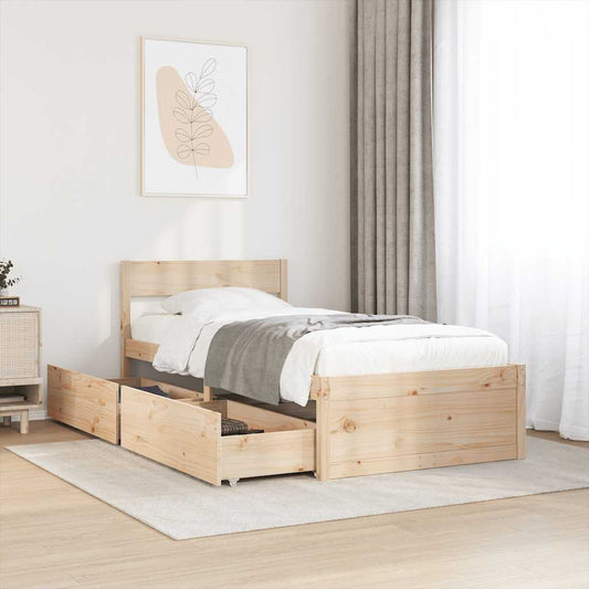 Bed Frame without Mattress 100x200 cm Solid Wood Pine