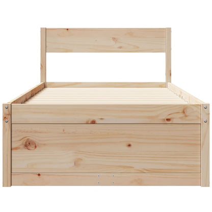 Bed Frame without Mattress 75x190 cm Small Single Solid Wood Pine