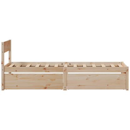 Bed Frame without Mattress 75x190 cm Small Single Solid Wood Pine