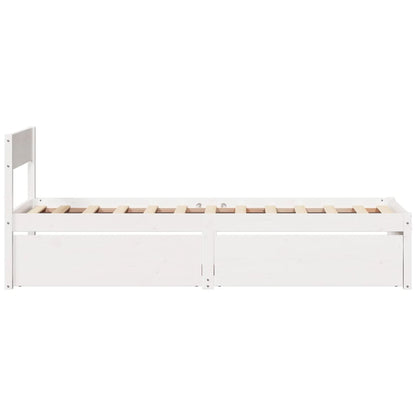 Bed Frame without Mattress White 75x190 cm Small Single Solid Wood Pine