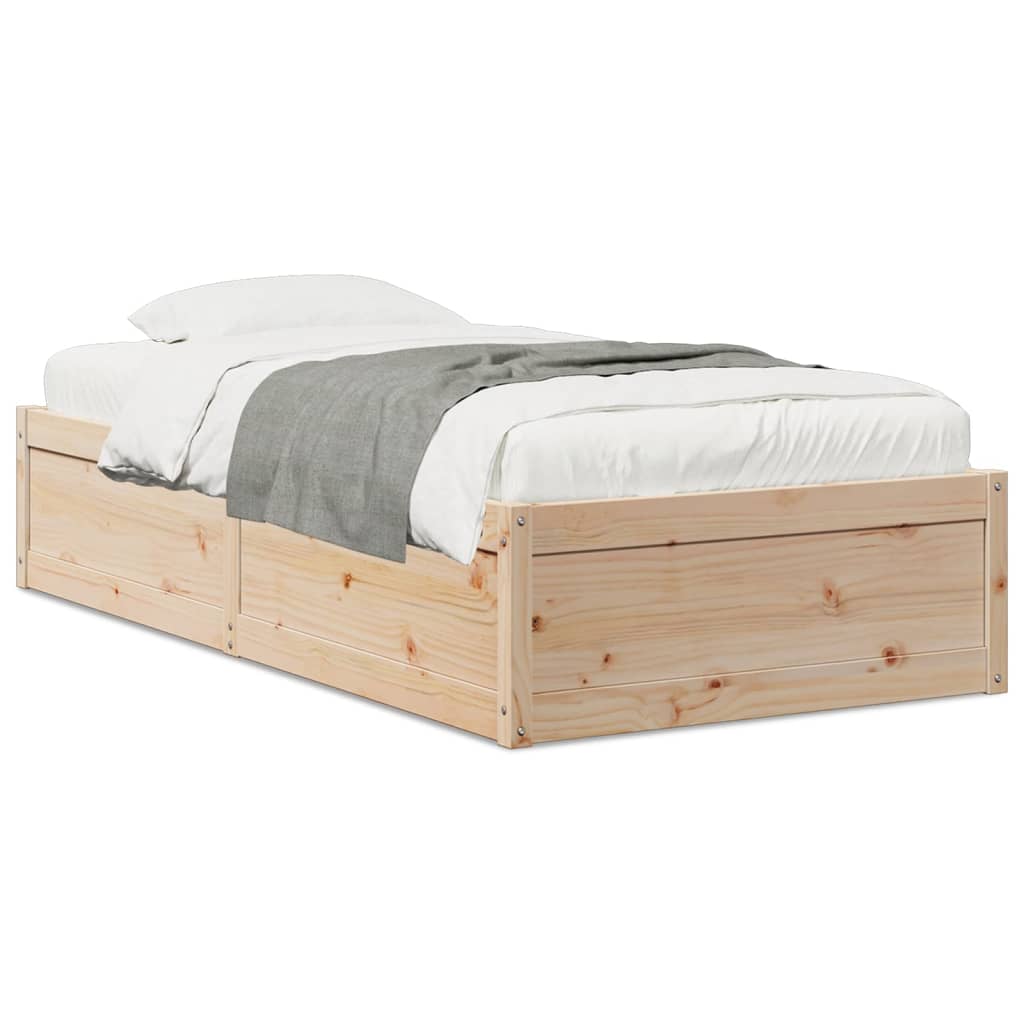 Bed Frame without Mattress 100x200 cm Solid Wood Pine