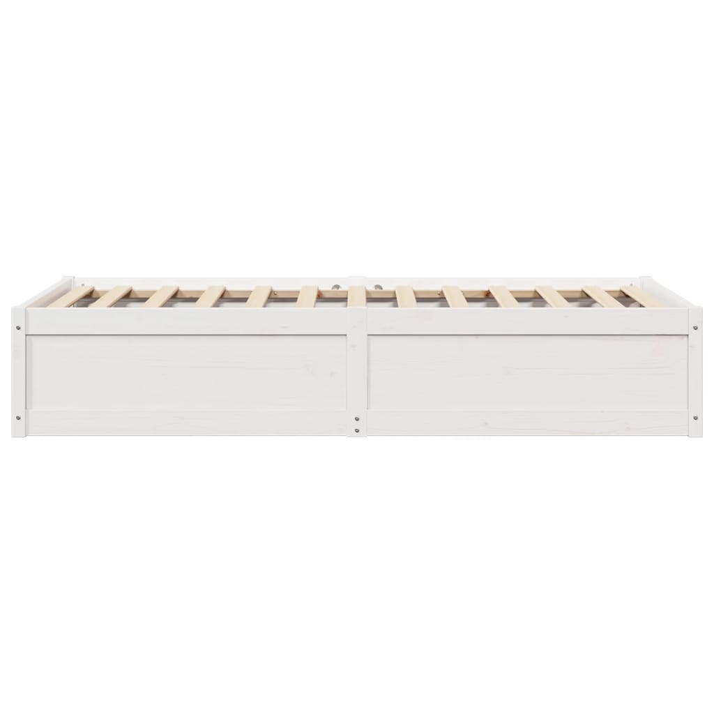 Bed Frame without Mattress White 100x200 cm Solid Wood Pine