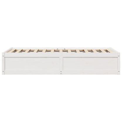 Bed Frame without Mattress White 100x200 cm Solid Wood Pine