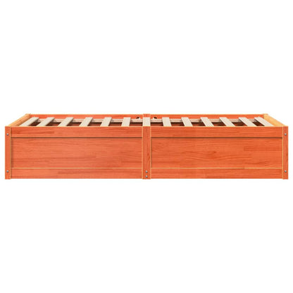 Bed Frame without Mattress Wax Brown 100x200 cm Solid Wood Pine