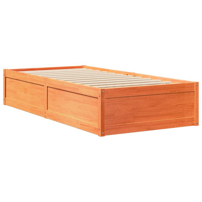 Bed Frame without Mattress Wax Brown 100x200 cm Solid Wood Pine
