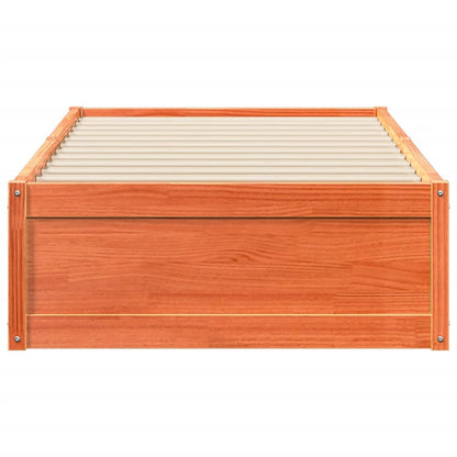 Bed Frame without Mattress Wax Brown 90x200 cm Solid Wood Pine