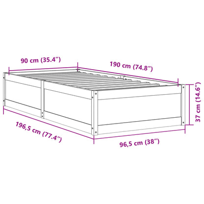 Bed Frame without Mattress 90x190 cm Single Solid Wood Pine