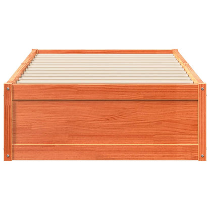 Bed Frame without Mattress Wax Brown 75x190 cm Small Single Solid Wood Pine