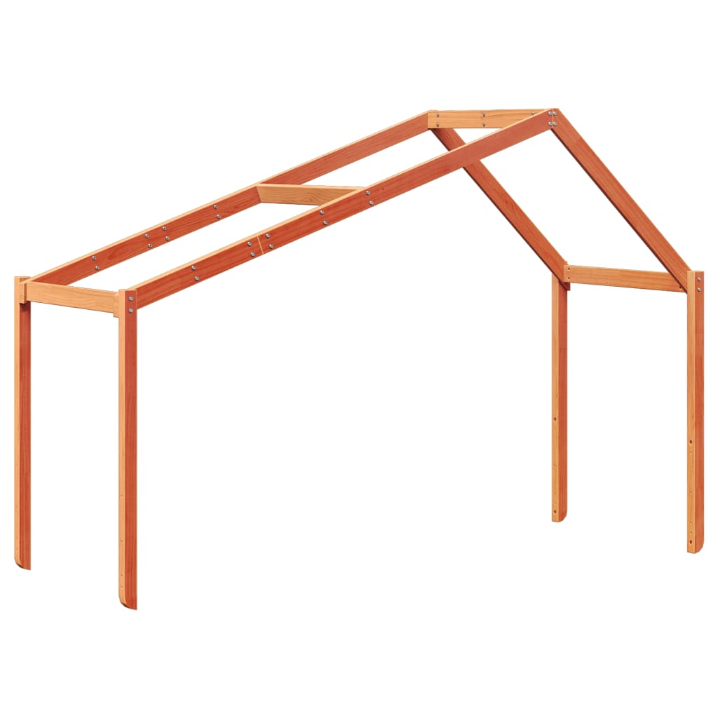 Kids' Bed Roof Wax Brown 203x80.5x142 cm Solid Wood Pine