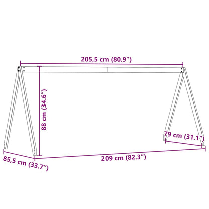 Kids' Bed Roof 209x85.5x88 cm Solid Wood Pine