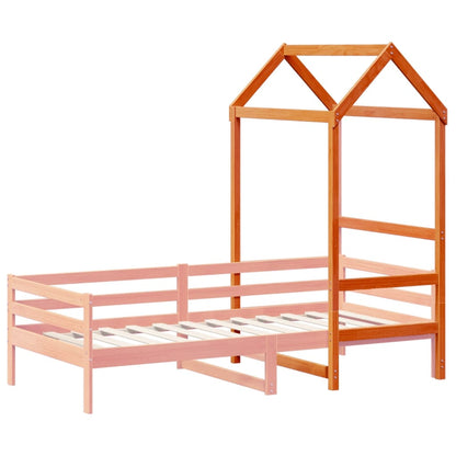 Kids' Bed Roof Wax Brown 98x70x176.5 cm Solid Wood Pine