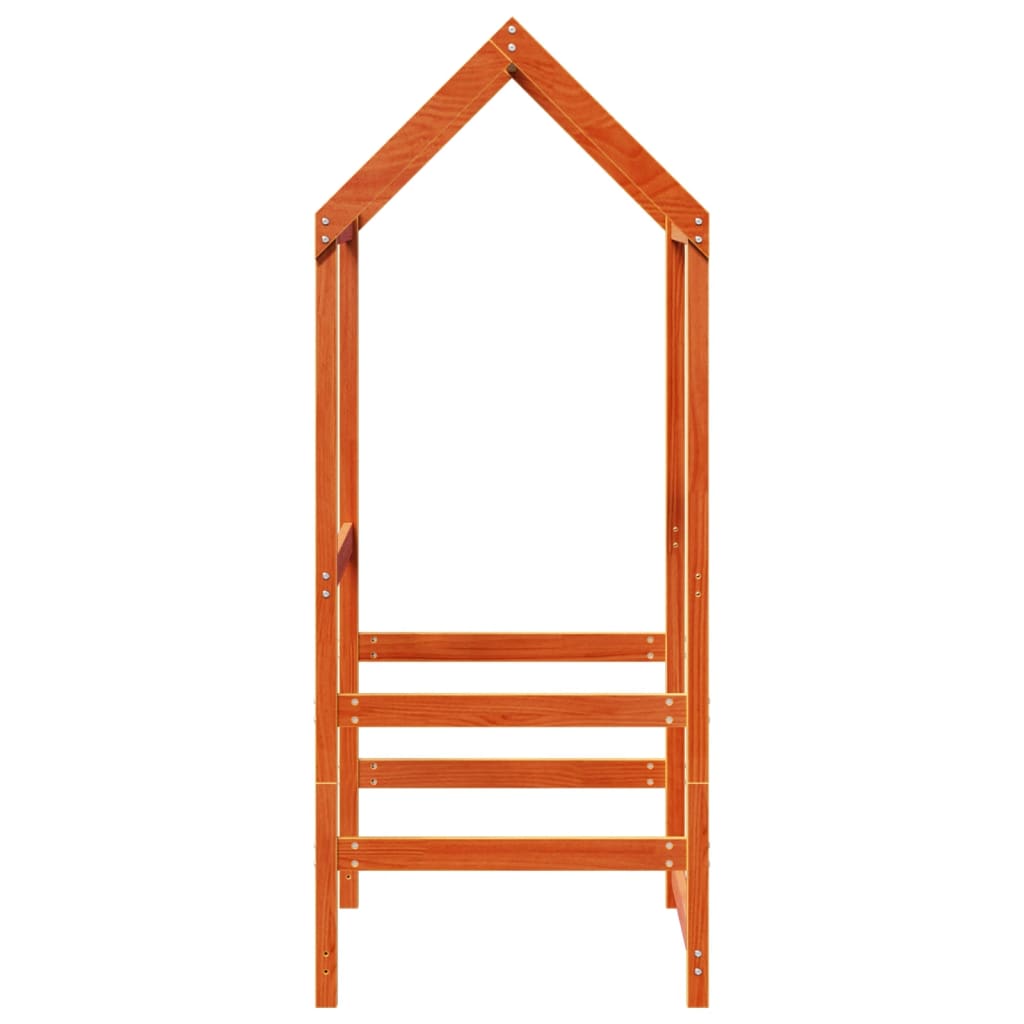 Kids' Bed Roof Wax Brown 98x70x176.5 cm Solid Wood Pine