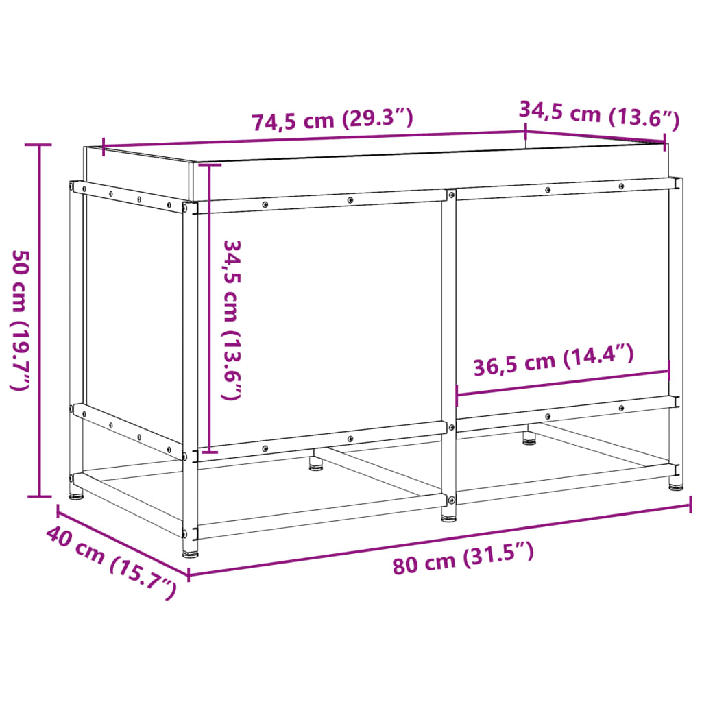 Garden Planter Wax Brown 80x40x50 cm Solid Wood Pine