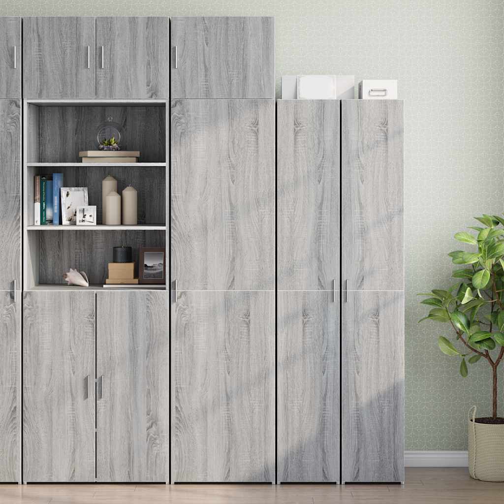 Slim Storage Cabinet Grey Sonoma 50x42.5x225 cm Engineered Wood
