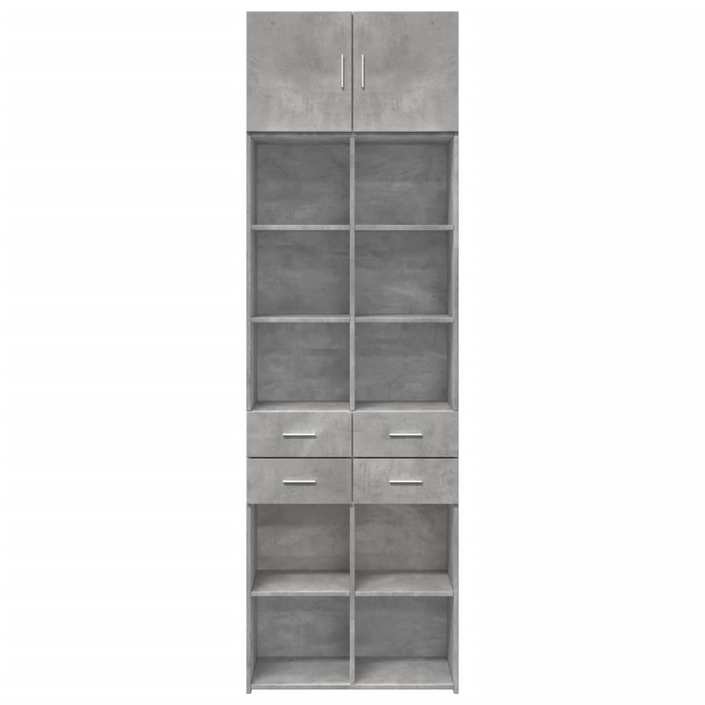 Storage Cabinet Concrete Grey 70x42.5x225 cm Engineered Wood