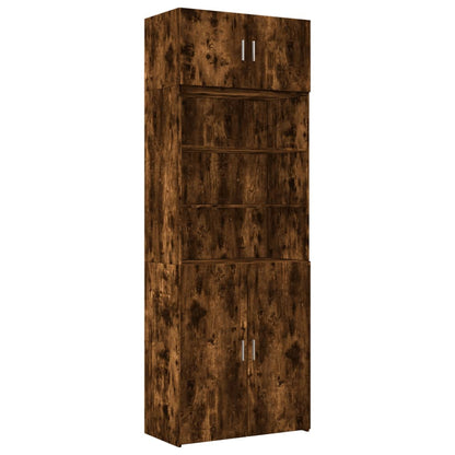 Storage Cabinet Smoked Oak 80x42.5x225 cm Engineered Wood