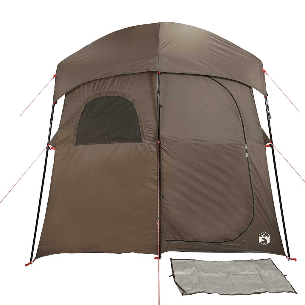 Shower Tent 2-Person Brown Waterproof
