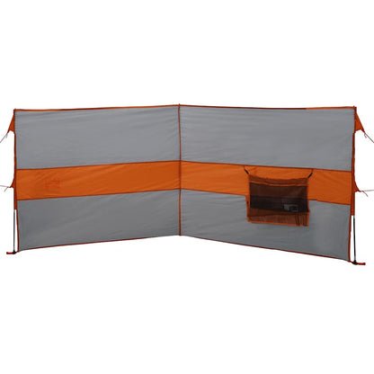 Camping Windbreak Grey and Orange 344x120 cm Waterproof