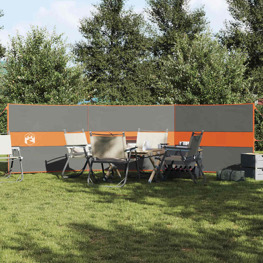 Camping Windbreak Grey and Orange 490x123 cm Waterproof