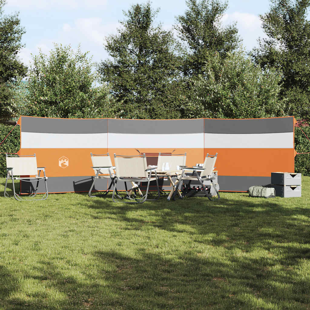 Camping Windbreak Grey and Orange 508x130 cm Waterproof