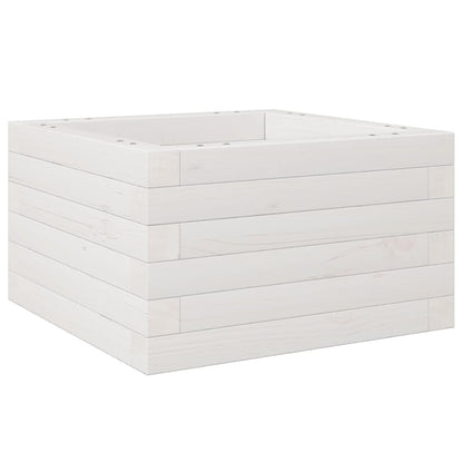 Garden Planter White 40x40x23 cm Solid Wood Pine