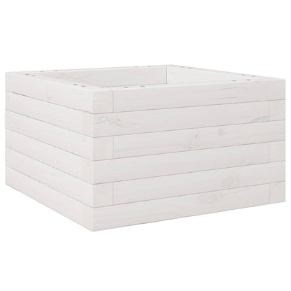 Garden Planter White 40x40x23 cm Solid Wood Pine
