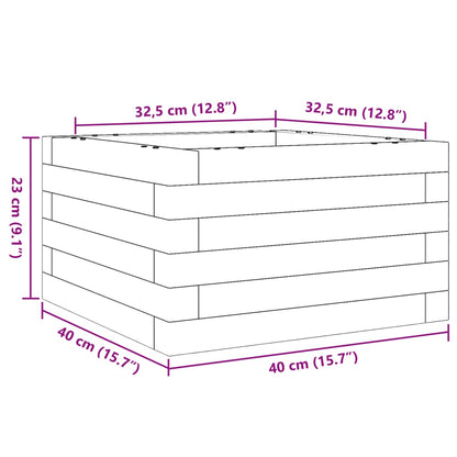 Garden Planter White 40x40x23 cm Solid Wood Pine