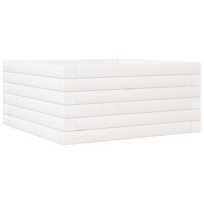Garden Planter White 50x50x23 cm Solid Wood Pine