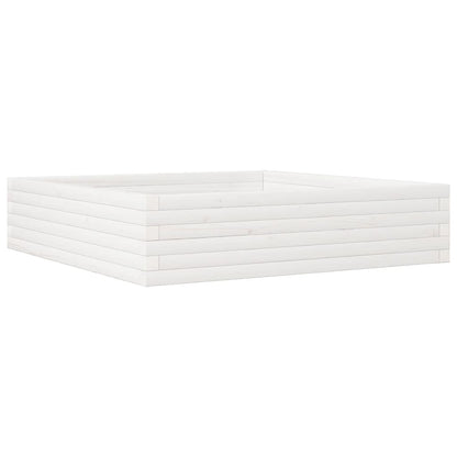 Garden Planter White 100x100x23 cm Solid Wood Pine