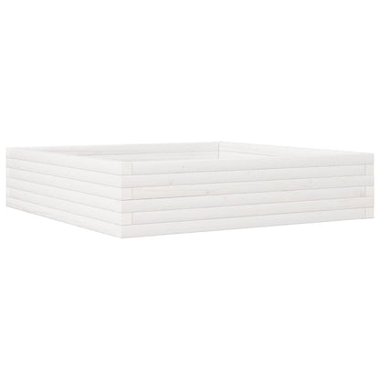 Garden Planter White 100x100x23 cm Solid Wood Pine