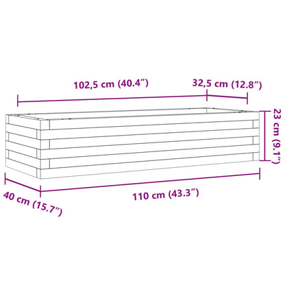 Garden Planter Wax Brown 110x40x23 cm Solid Wood Pine