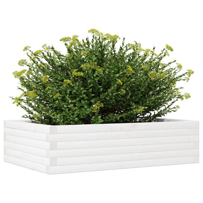 Garden Planter White 90x60x23 cm Solid Wood Pine