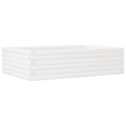 Garden Planter White 90x60x23 cm Solid Wood Pine