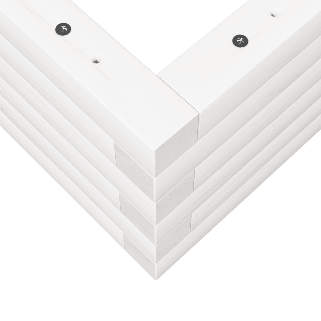 Garden Planter White 90x60x23 cm Solid Wood Pine